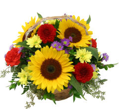 Flowers Arranged in a Basket