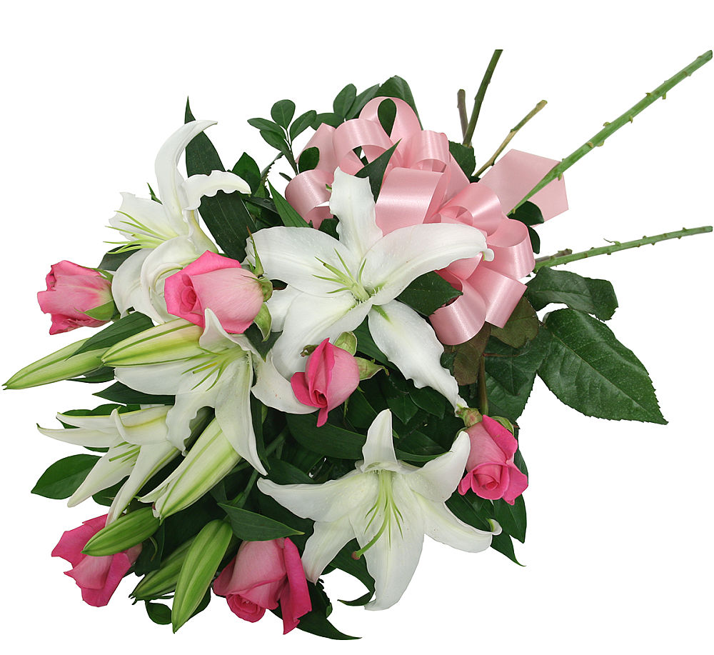White Lilies & Pink Roses · Lilies · Canada Flowers