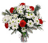 Longlasting budget sympathy flowers for the family residence. Red carnations and white daisies express the fond memories you will keep in your heart.
