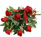 Express your feelings of love and romance with six beautiful long stem red roses from Canada Flowers, Canada's National Online Florist.