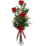 Premium red rose bud vase for Valentine's Day by Canada Flowers, Canada's National Florist.