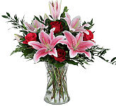 Roses and lilies for your special someone on Valentine's Day.