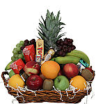 Assorted fresh fruit and Christmas chocolates gift basket by Canada Flowers. Delivery across Canada with Canada's National Florist.