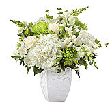 We know that saying farewell to a loved one is often a celebration of life. Our Peace and Hope Bouquet sends thoughtfully shares your love with its combination of a green colour palette and an elegant array of roses, snapdragons, hydrangea and alstroemeria.