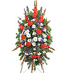 Our Expression of Sympathy funeral spray is perfect for display at the funeral home or church with it's classical style and white, red and purple blooms. Sympathy flowers for the funeral from Canada Flowers at CanadaFlowers.CA. Secure, reliable, friendly... guaranteed.