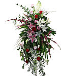 Our Paradise funeral spray is a beautiful arrangement with a tropical feel that is perfect for the funeral home. Trust Canada Flowers with your expressions of sympathy.