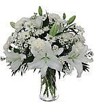 Send a lovely bouquet of white sympathy flowers for peace and comfort during a time of loss. Same day flower delivery across Canada.