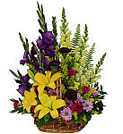 Beautiful, colourful sympathy floral garden by Canada Flowers. Same day flower delivery across Canada. Satisfaction guaranteed.