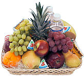 Fruit and Cheese Sympathy Basket featuring popular fruits and cheeses for a refreshing, healthy gift with next day delivery across Canada.