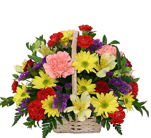 Rainbow Floral Basket