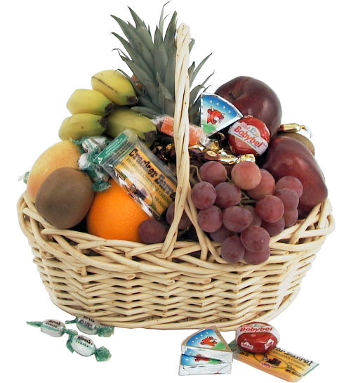 Fruit, Cheese and Candy Basket