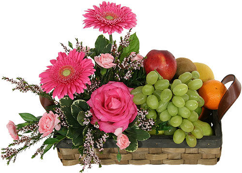 Fruit & Flower Basket #FG14AA · Fruit Baskets & Gourmet ...