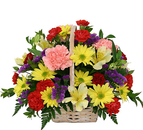 Rainbow Floral Basket
