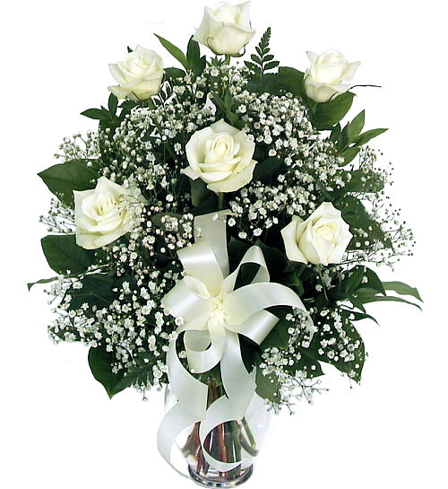 Six White Roses