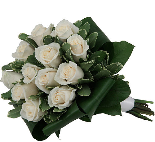 White Hand Tied Roses