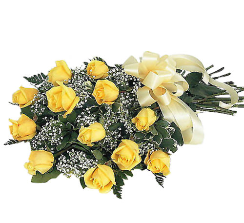 Canada Flowers | Dozen Yellow Roses Wrapped #RO12AA