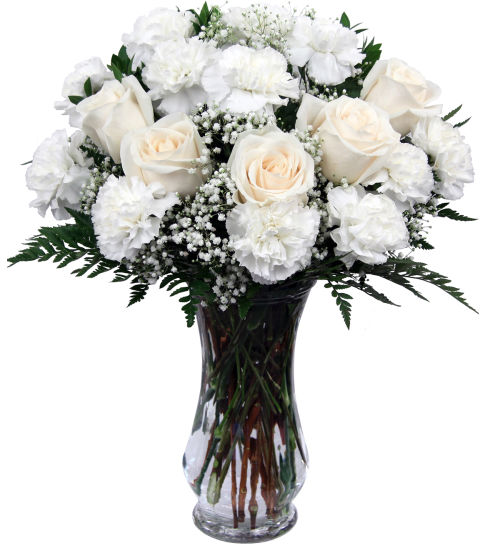 White Rose And Carnation Bouquet