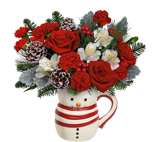 Teleflora's Send A Hug Christmas Frosty Bouquet