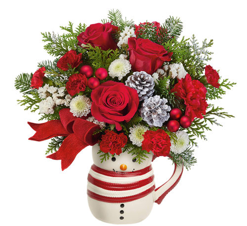 Teleflora's Send A Hug Frosty Stripes Bouquet