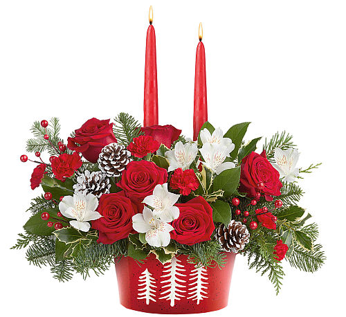 Teleflora's Evergreen Charm Centerpiece