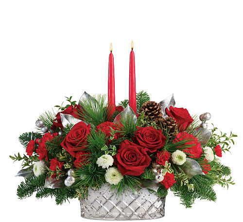 Teleflora's Merry Mercury Centerpiece