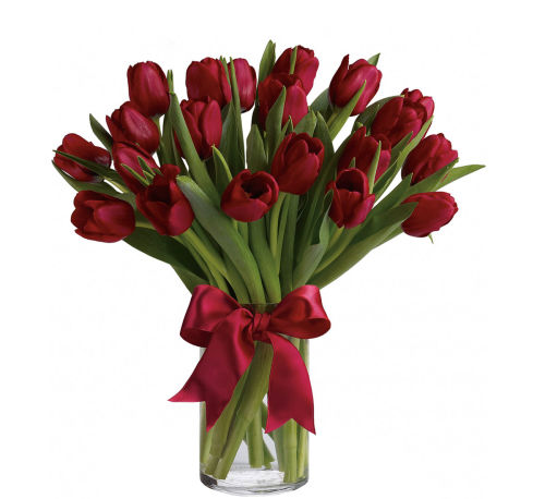 Teleflora's Radiantly Red Tulips Bouquet