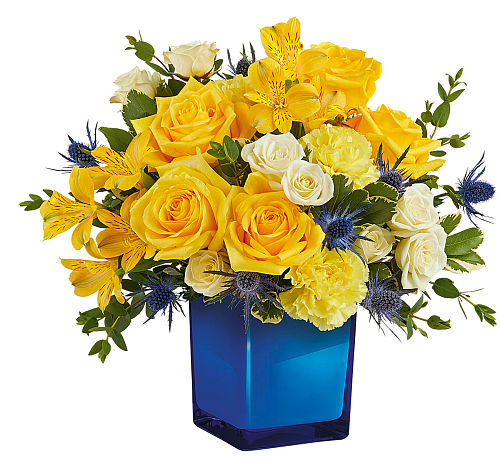 Teleflora's Golden Blue Bouquet