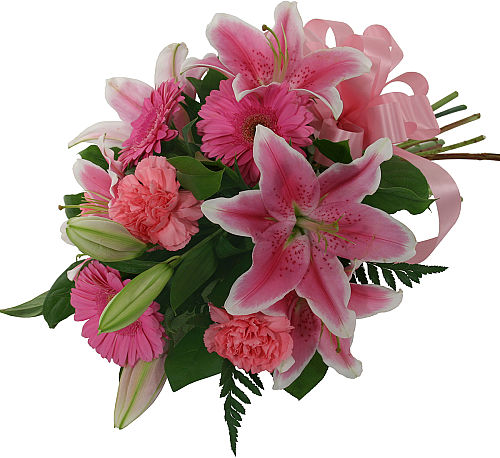 Pink Hand Tied Bouquet #GBA8AA • Canada Flowers