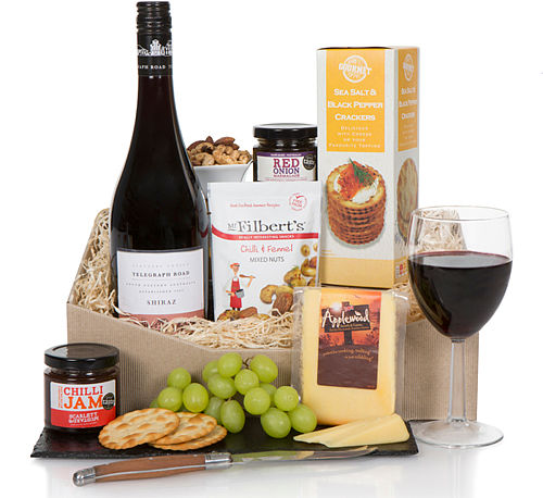 Wine & Treats Basket GBA22AA · UK Flower Delivery